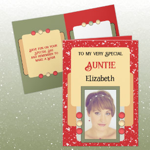 Carte Tante très spéciale ajouter nom de photo rouge