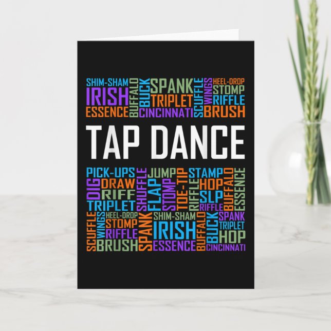 Carte Tap Dance Words Lover Tap DancerProfesseur de dans (Devant)
