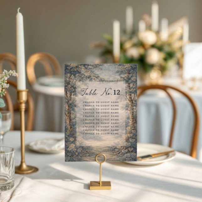 Carte Tapestry Blue Toile wedding table seating chart (Créateur téléchargé)