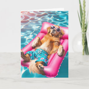 Carte Tapis de sol pour anniversaire Golden Retriever se