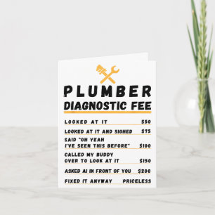 Carte Tarif de diagnostic de plombier drôle