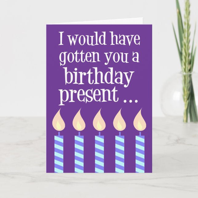 Carte Tarifs Funny Anniversaire présent (Devant)