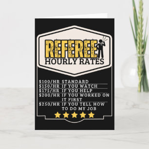 Carte Tarifs horaires de l'arbitre Umpire drôle
