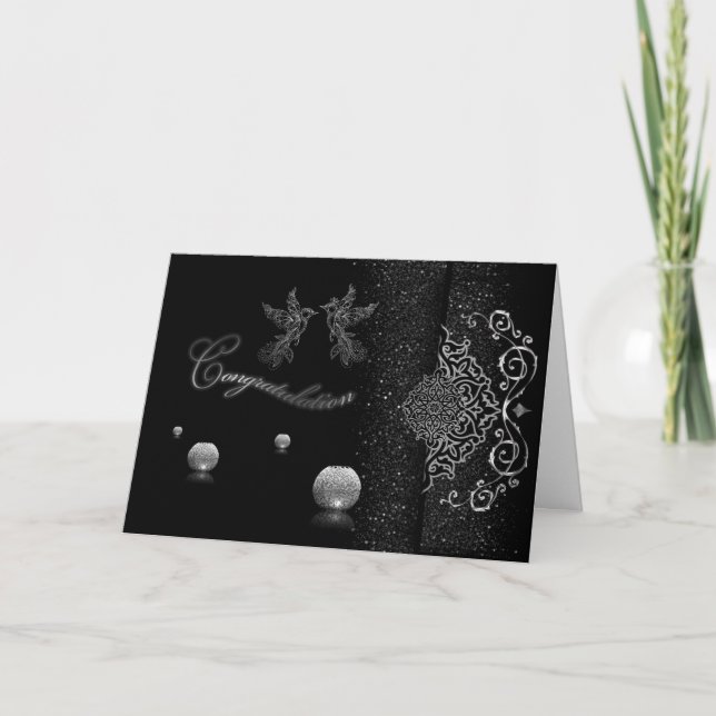 Carte Tarjeta de felicitación plegada, felicidades (Devant)