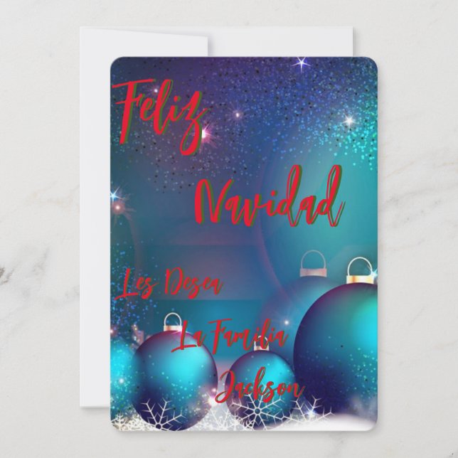 Carte Tarjeta Navideña Feliz Navidad personalizada (Devant)