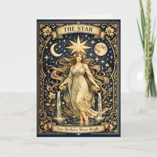 Carte Tarot Art Nouveau Anniversaire Étoile Céleste