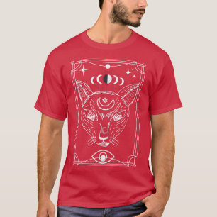 Carte Tarot Crescent Moon Et T-shirt Chat6453