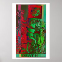 Carte Tarot de la mort Poster psychédélique
