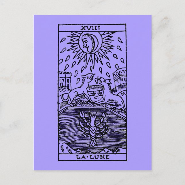 Carte Tarot : La Lune (Devant)