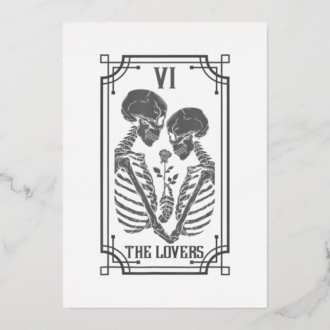 Carte Tarot Lovers Occult Goth Halloween gothique (Recto)