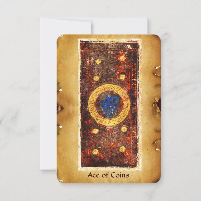 CARTE TAROTS DE RENAISSANCE ANTIQUE / ACE DES PIÈCES (Devant)