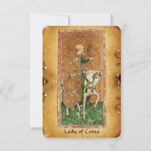 CARTE TAROTS DE RENAISSANCE ANTIQUE / DAME DES PIÈCES