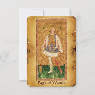 CARTE TAROTS DE RENAISSANCE ANTIQUE / PAGE DES WANDS