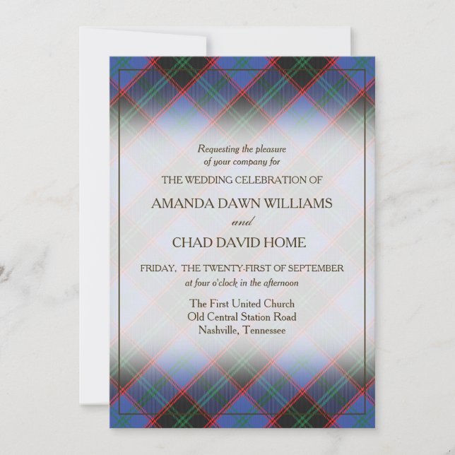 Carte Tartan Beauty Clan Accueil Hume Scottish Plaid (Devant)
