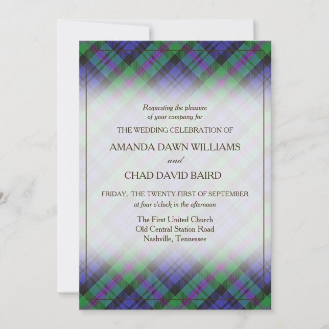 Carte Tartan Beauty Clan Baird Scottish Plaid (Devant)