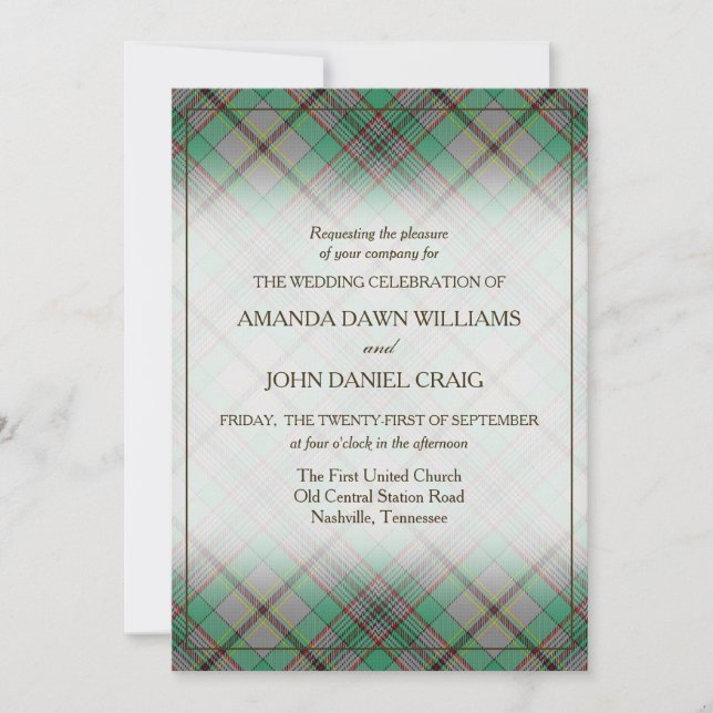 Carte Tartan Beauty Clan Craig Scottish Plaid (Devant)