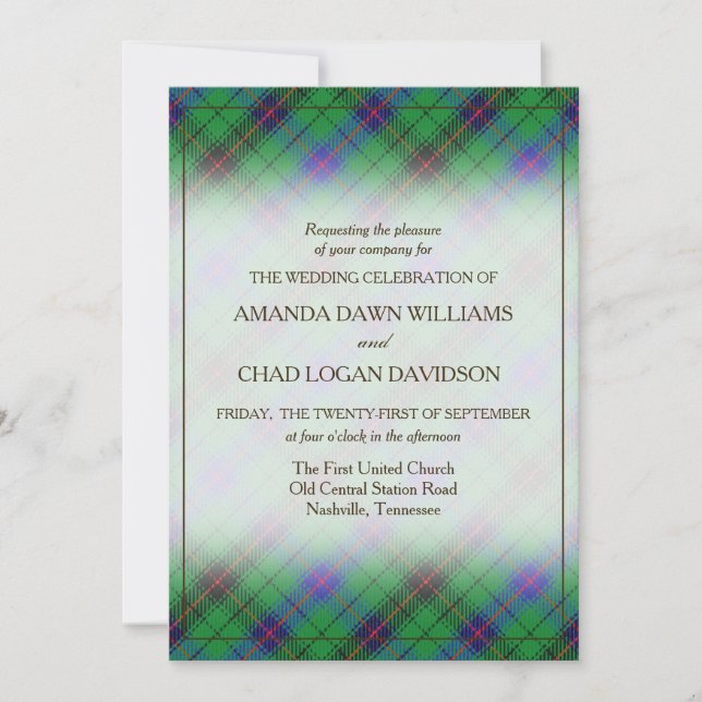 Carte Tartan Beauty Clan Davidson Scottish Plaid (Devant)