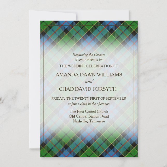 Carte Tartan Beauty Clan Forsyth Scottish Plaid (Devant)