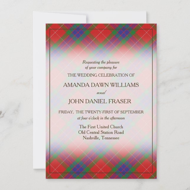 Carte Tartan Beauty Clan Fraser Scottish Plaid (Devant)