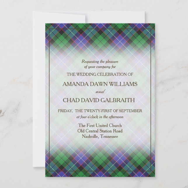 Carte Tartan Beauty Clan Galbraith Scottish Plaid (Devant)
