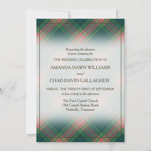 Carte Tartan Beauty Clan Gallagher Irish Plaid (Devant)