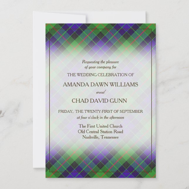 Carte Tartan Beauty Clan Gunn Scottish Plaid (Devant)