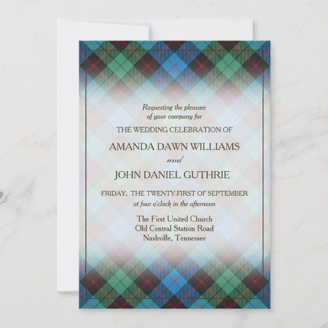 Carte Tartan Beauty Clan Guthrie Scottish Plaid (Devant)