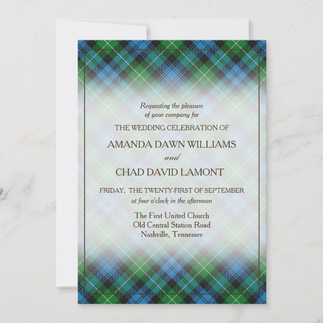 Carte Tartan Beauty Clan Lamont Scottish Plaid (Devant)