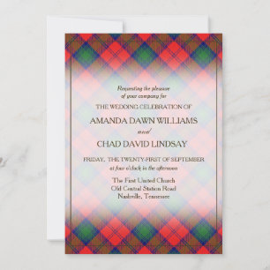 Carte Tartan Beauty Clan Lindsay Red Scottish Plaid