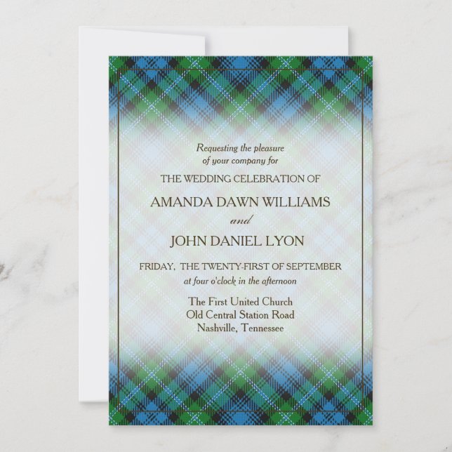 Carte Tartan Beauty Clan Lyon Scottish Plaid (Devant)