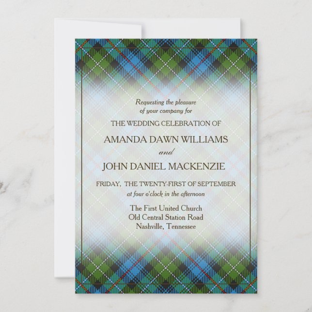 Carte Tartan Beauty Clan MacKenzie Scottish Plaid (Devant)