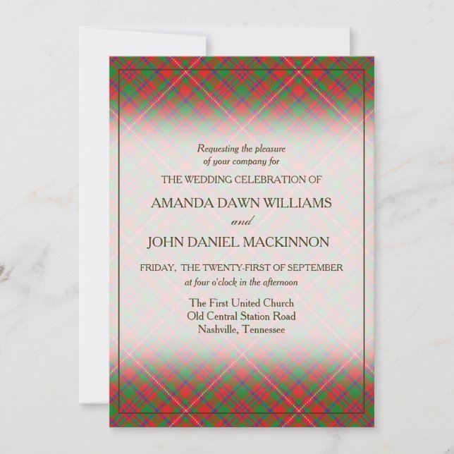 Carte Tartan Beauty Clan MacKinnon Scottish Plaid (Devant)