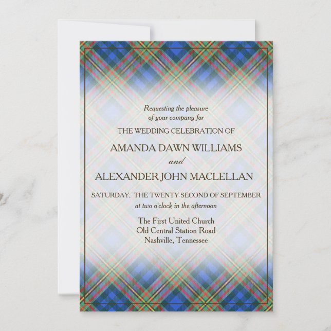 Carte Tartan Beauty Clan MacLellan Scottish Plaid (Devant)