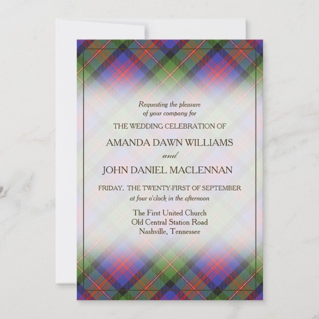 Carte Tartan Beauty Clan MacLennan Scottish Plaid (Devant)