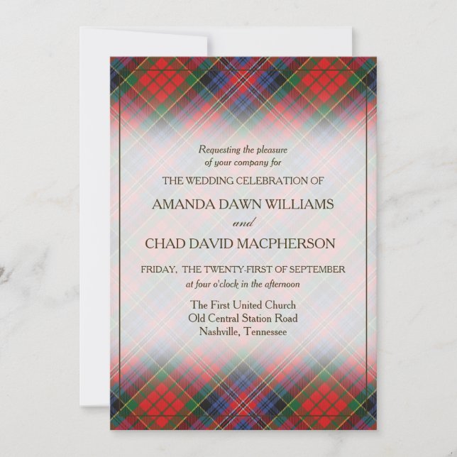 Carte Tartan Beauty Clan MacPherson Red Scottish Plaid (Devant)
