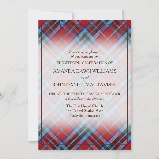 Carte Tartan Beauty Clan MacTavish Scottish Plaid (Devant)