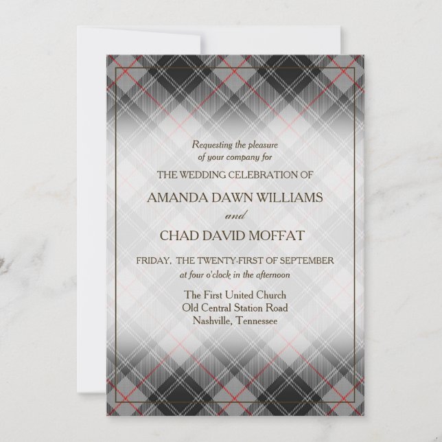 Carte Tartan Beauty Clan Moffat Scottish Plaid (Devant)