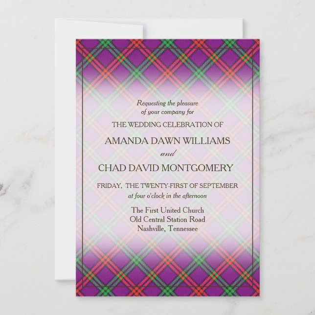 Carte Tartan Beauty Clan Montgomery Scottish Plaid (Devant)