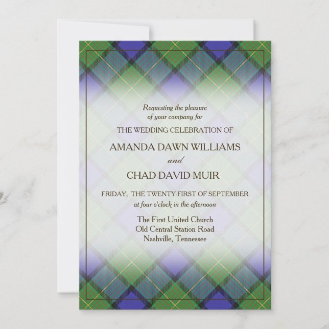 Carte Tartan Beauty Clan Muir Scottish Plaid (Devant)