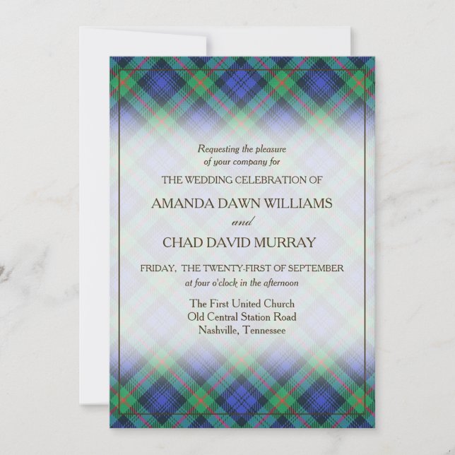 Carte Tartan Beauty Clan Murray Scottish Plaid (Devant)