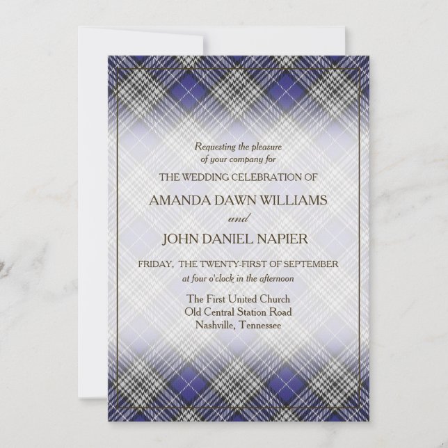 Carte Tartan Beauty Clan Napier Scottish Plaid (Devant)