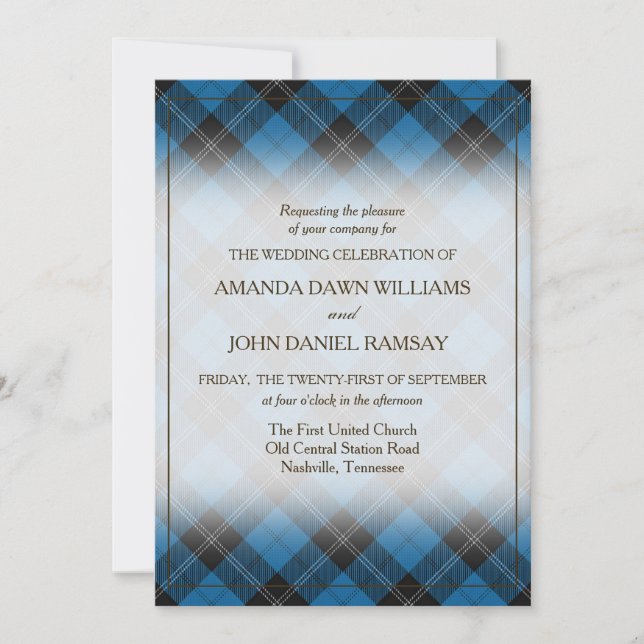 Carte Tartan Beauty Clan Ramsay Blue Scottish Plaid (Devant)