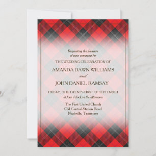 Carte Tartan Beauty Clan Ramsay Red Scottish Plaid