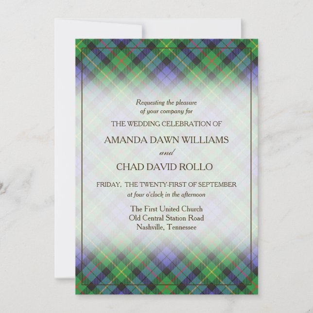 Carte Tartan Beauty Clan Rollo Scottish Plaid (Devant)