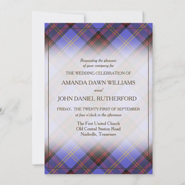 Carte Tartan Beauty Clan Rutherford Scottish Plaid (Devant)