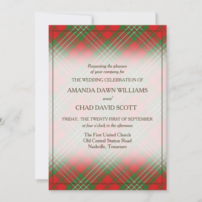 Carte Tartan Beauty Clan Scott Scottish Plaid (Devant)