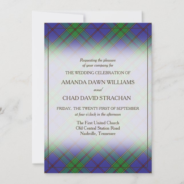Carte Tartan Beauty Clan Strachan Scottish Plaid (Devant)