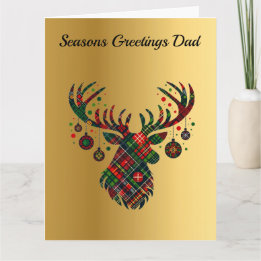 Carte Tartan de Noël Cerf Personnalisé