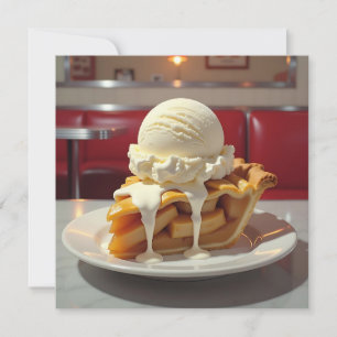 Carte Tarte aux pommes et glace vanille au diner