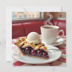 Carte Tarte cerise, crème glacée vanille et café